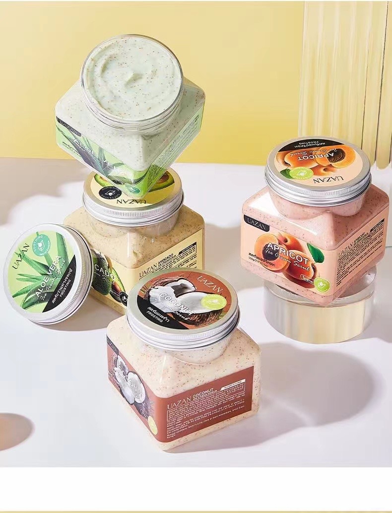 UAZAN植物水果磨砂膏身体去角质沐浴盐死皮清洁嫩肤美容护肤身体护理详情53