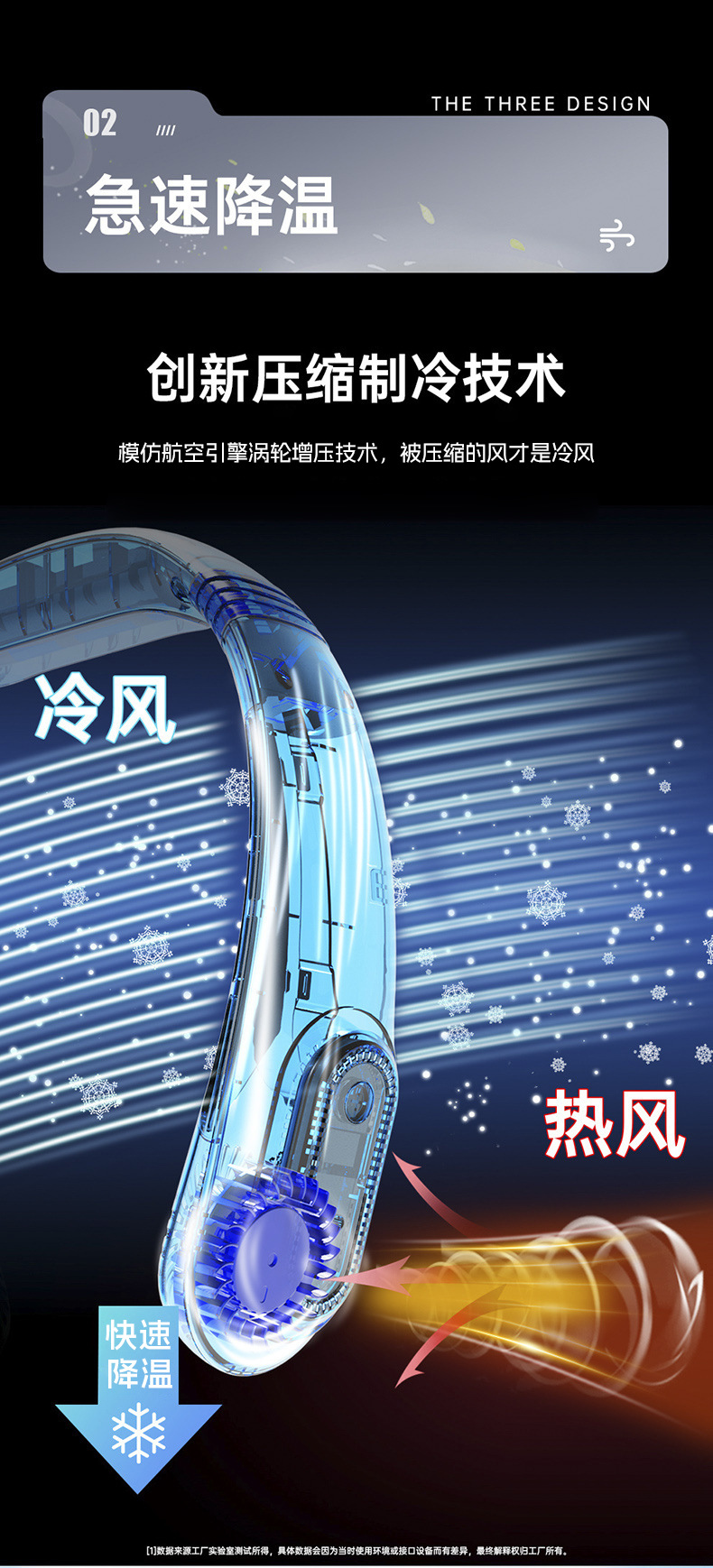 New neck-hanging fan USB charging small outdoor portable light sound turbine neck bladeless mini wind pic 4