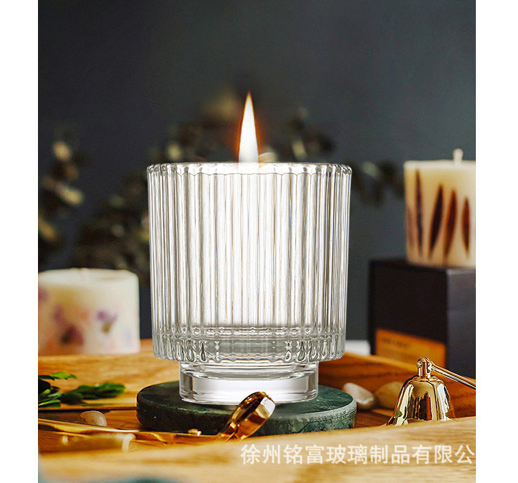 Vertical candle cup, transparent glass cup, hotel and homestay decoration, scented soybean paste packaging bottle, romantic atmosphere can pic 9