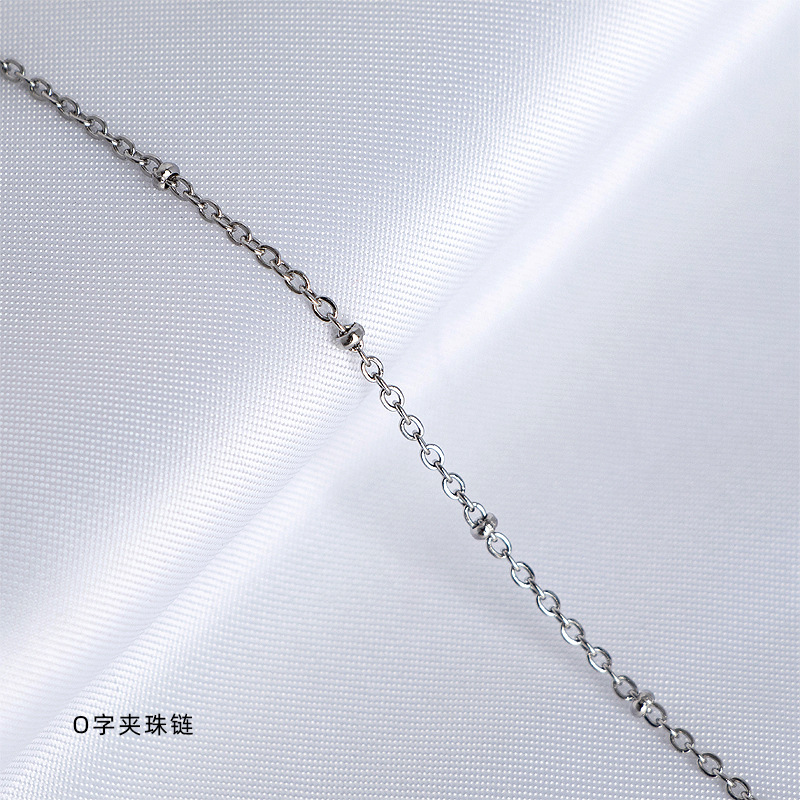 18K gold plain chain necklace for women, O-shaped chain, collarbone chain, snake bone, colored gold, titanium steel, fine single chain, rose gold, no pendant pic 3
