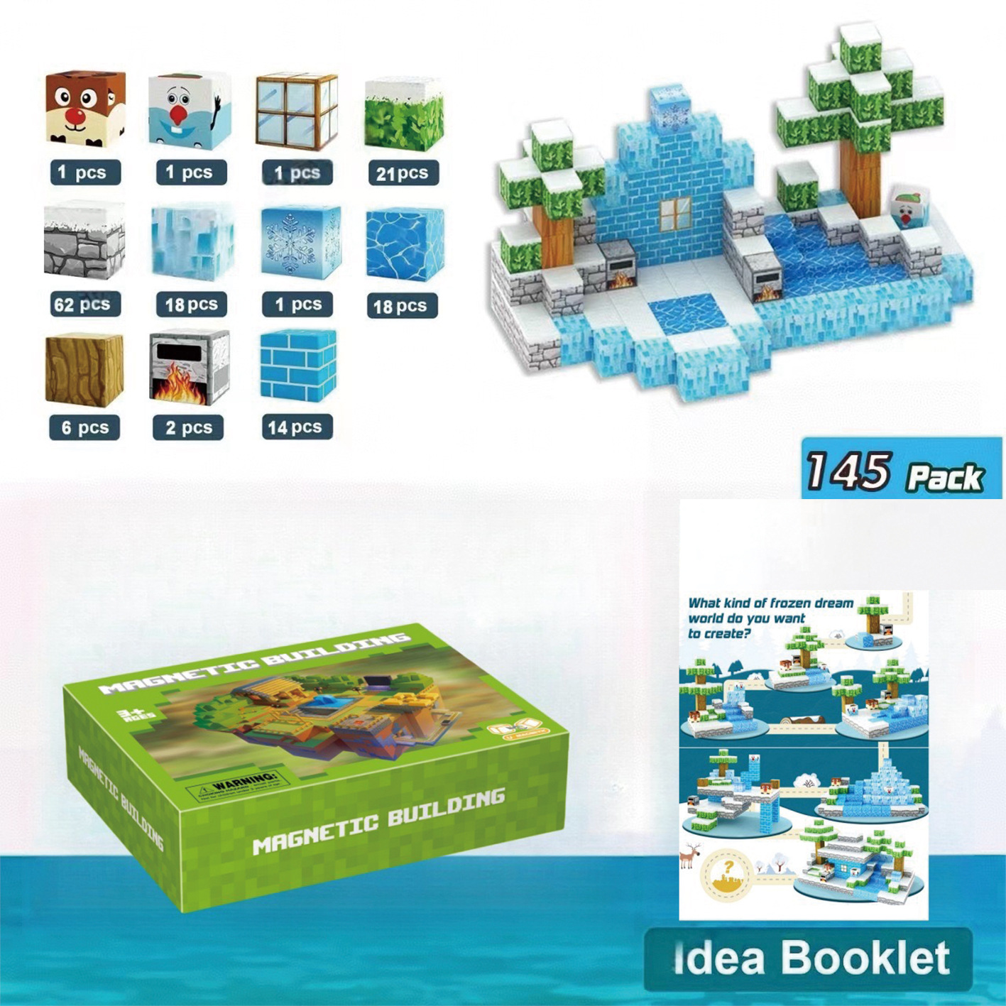 磁力方块儿童拼装益智积木数学教具空间立体思维磁性正体四方跨境详情9