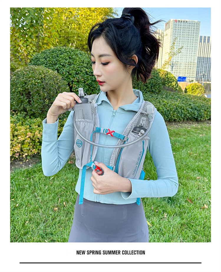 新款多功能尼龙跑步背包 安全反光运动背包水袋背包 骑行包详情17