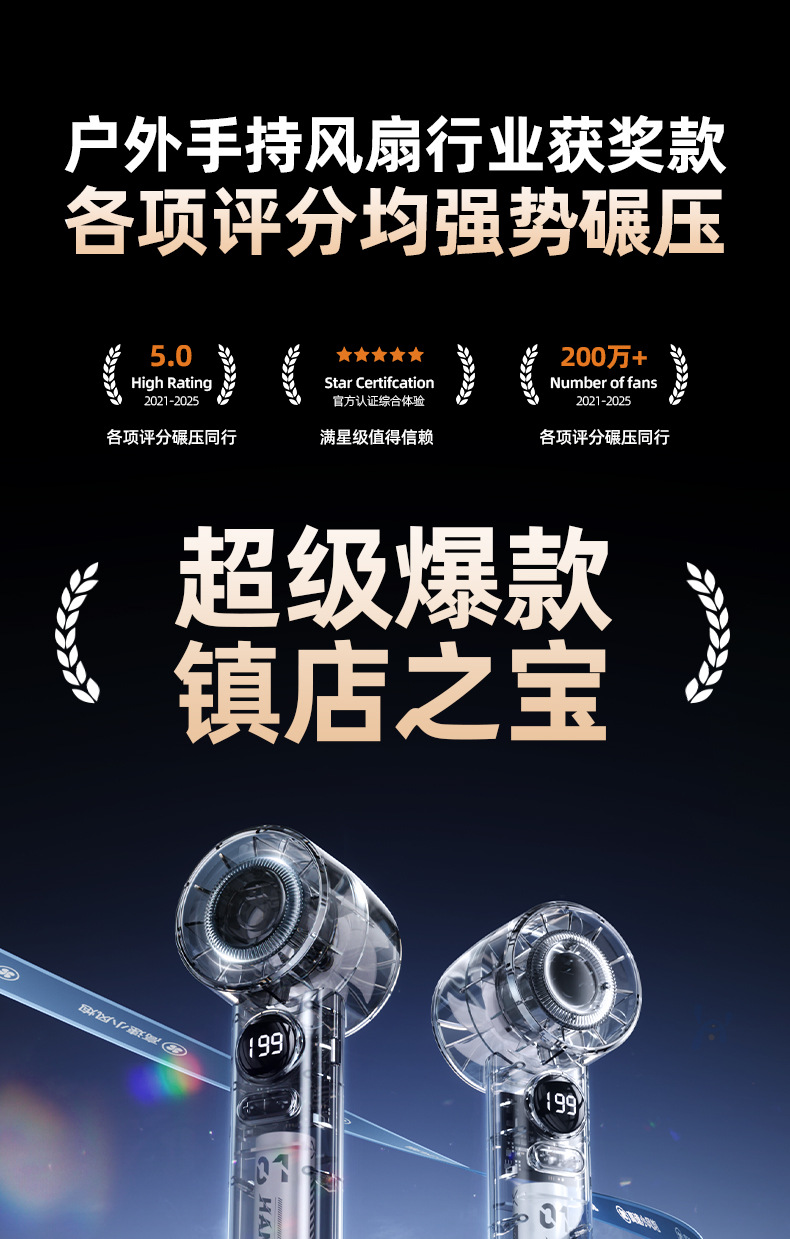 源头一件代发充电手持风扇迷你学生便携式桌面支架涡轮礼品小风扇详情1
