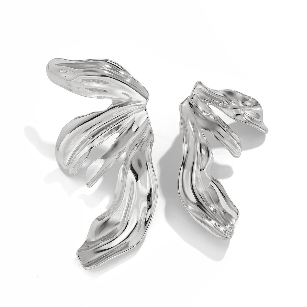 European and American cross-border accessories retro cold style leaf stud earrings fashionable design sense metal flower earrings earrings pic 15