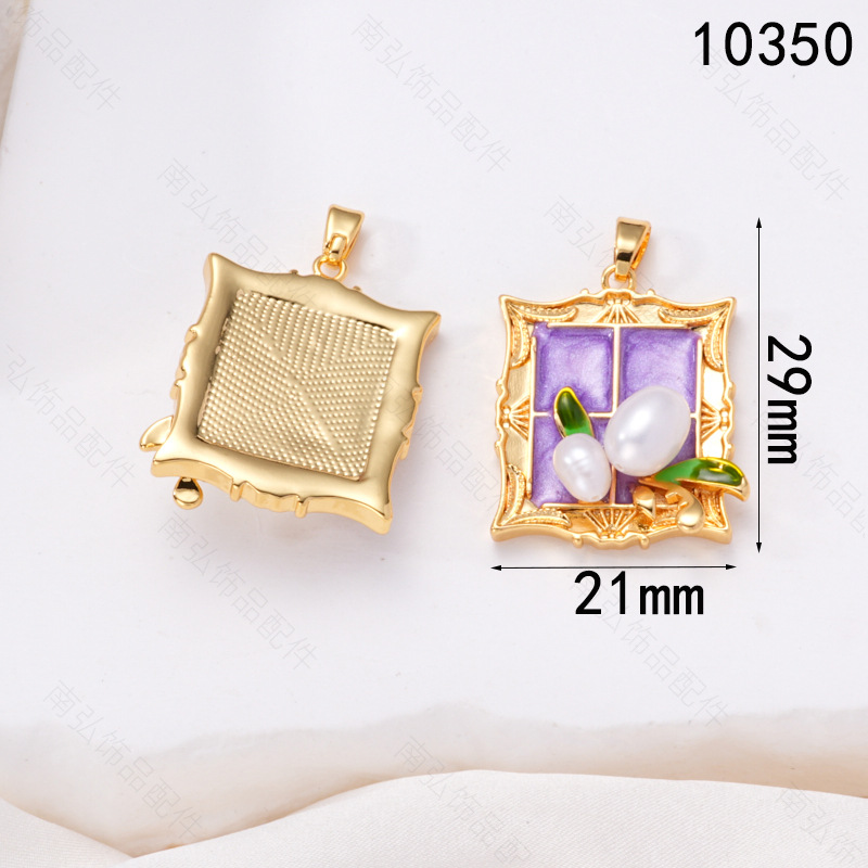 S925 Silver Needle Pearl Ear studs, ear studs, peach rose, Monet oil, vintage oil painting, Chinese style diy copper accessories pic 7