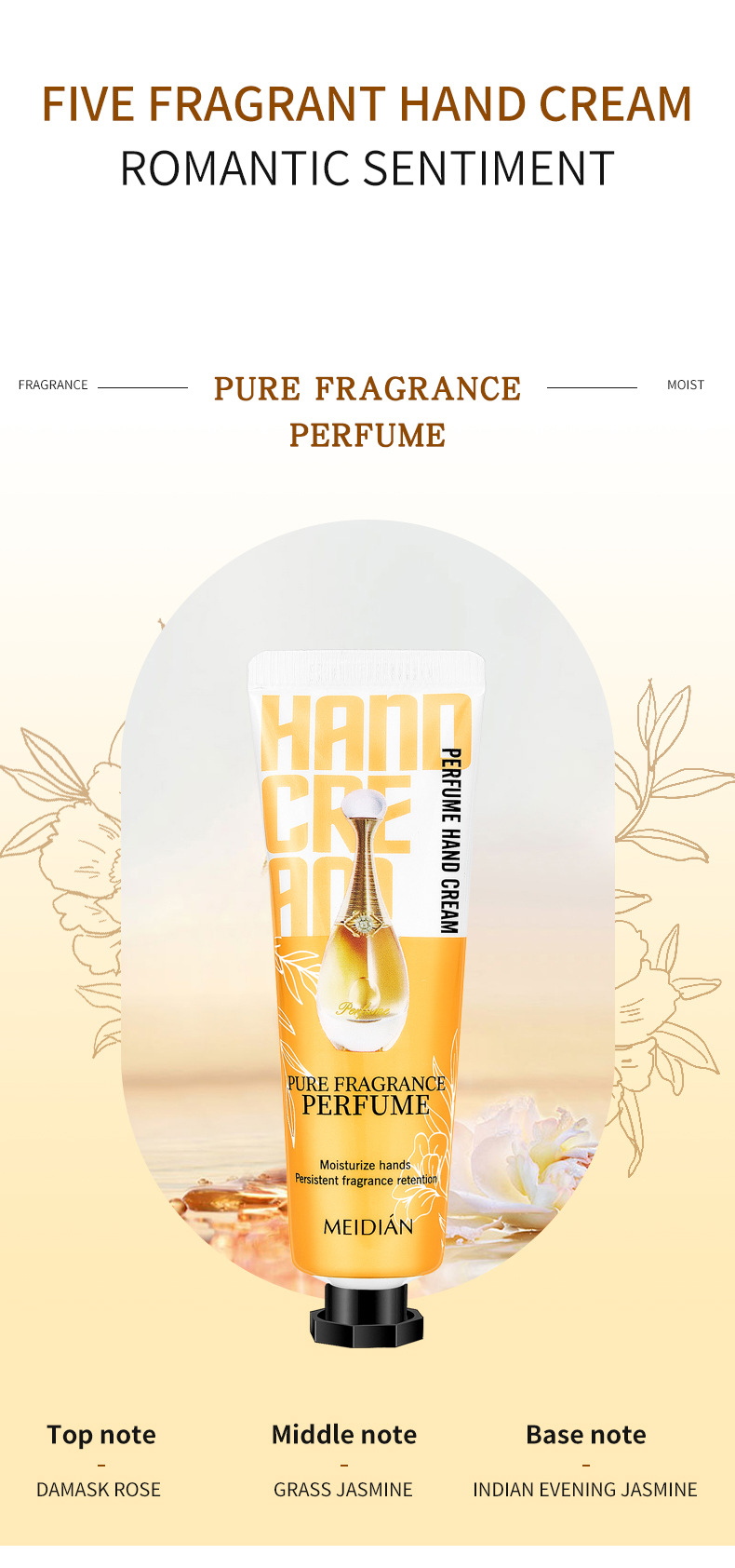 【 Exclusive for Foreign Trade 】 The Meidian Perfume Hand Cream Set is smooth, delicate, fresh and leaves a lingering fragrance. The small stick is portable pic 9