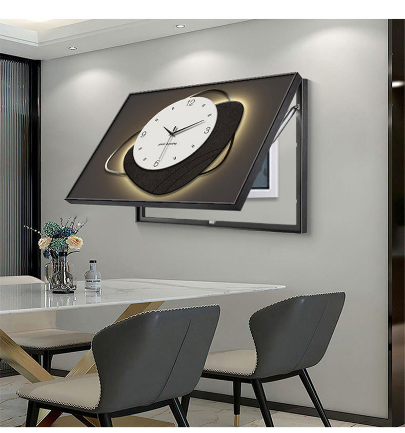 石来运转电表箱装饰画带时钟电闸箱餐厅电箱开关遮挡推拉液压挂画详情10