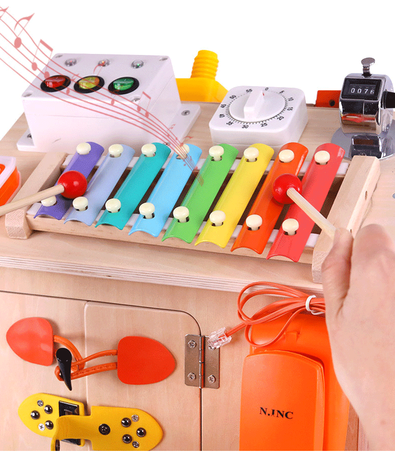 Montessori Montessori Early Education Busy Board House, diy accessories, 1-2 years old intelligence and science education toys, numbers, shapes, cognition, multi-hole learning pic 6