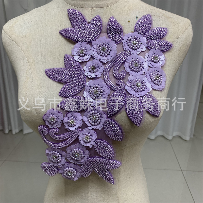 立体花个轻奢服装衣服领花胸花辅料花朵刺绣贴花对花直播衣服花边详情6