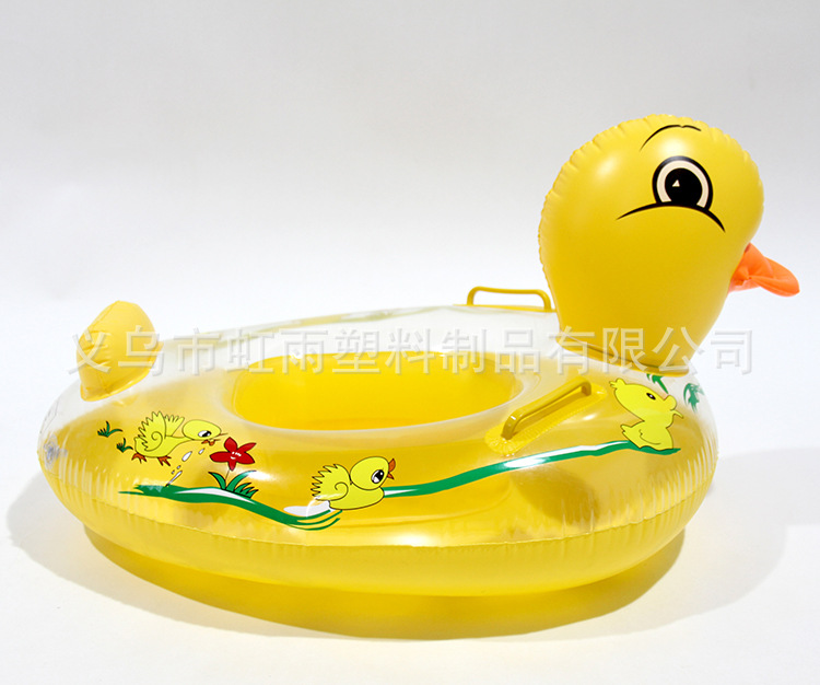 Yellow duck sun protection sunshade canopy, thickened cartoon inflatable swimming ring for children, toys for boys and girls aged 1-3 pic 7