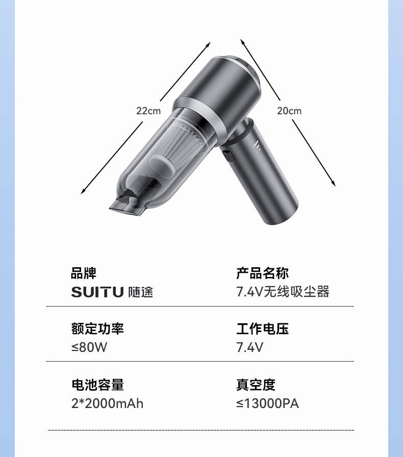 车载吸尘器无线电量显示便携无刷电机家用手持除尘器吹尘机跨境详情16