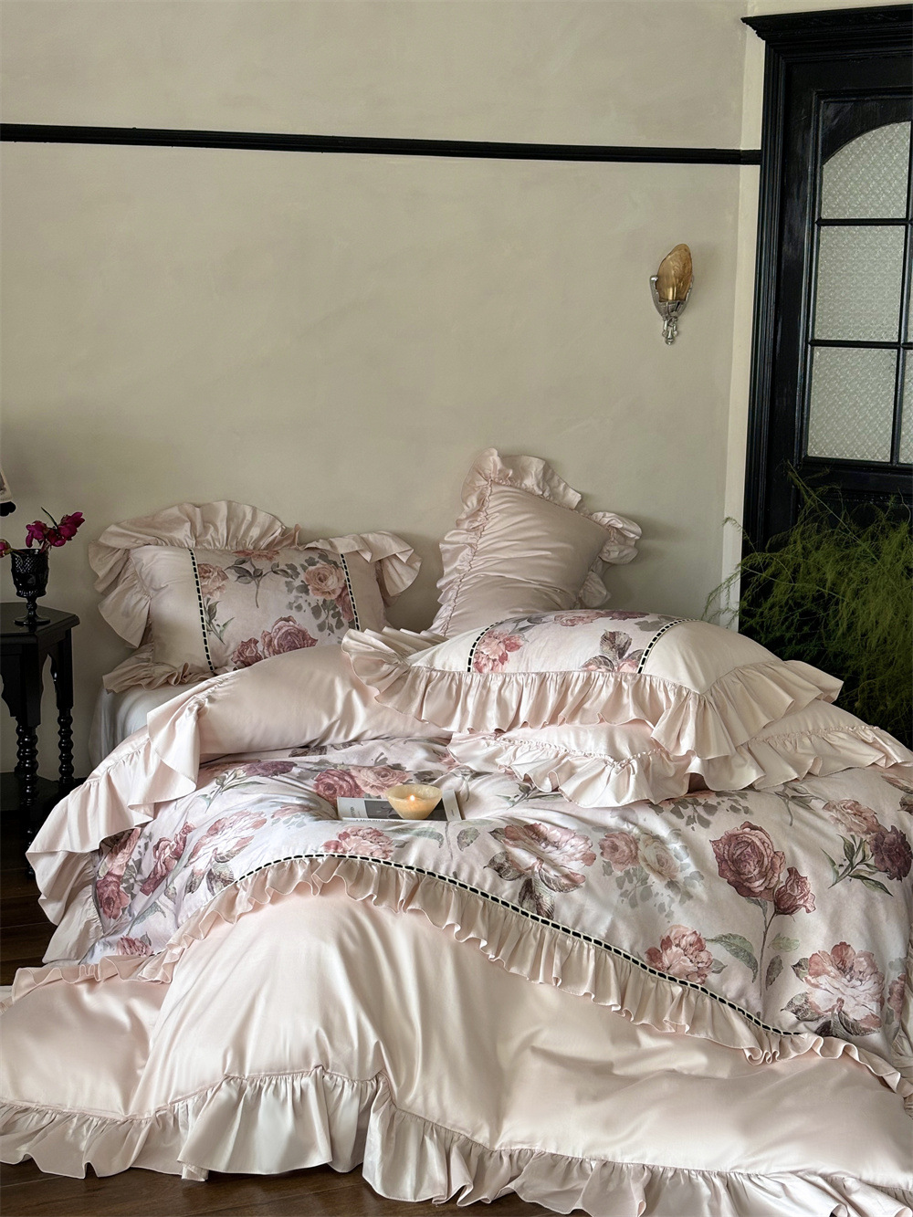 French-style romantic Australian cotton four-piece set, all-cotton rose digital printed quilt cover, soft bedding pic 7