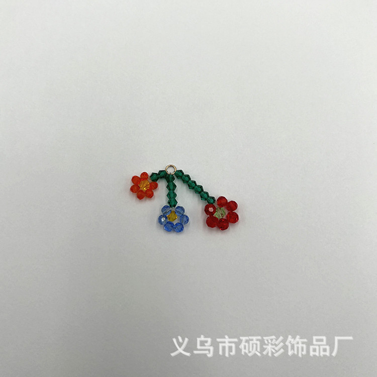 Factory stock of hand-woven glass beads, colored flower pendant accessories, DIY earrings, clothing materials pic 4
