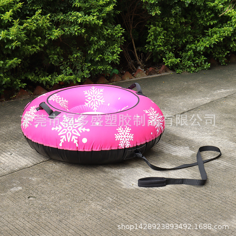 加厚耐寒pvc充气滑雪圈带布套夹网底户外雪地拖拉圈玩雪滑雪工具详情10