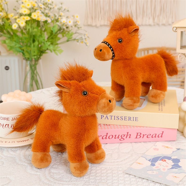 可旋转仿真小马可爱小马玩偶公仔毛绒玩具国潮玩具马年吉祥物娃娃女孩礼物详情7