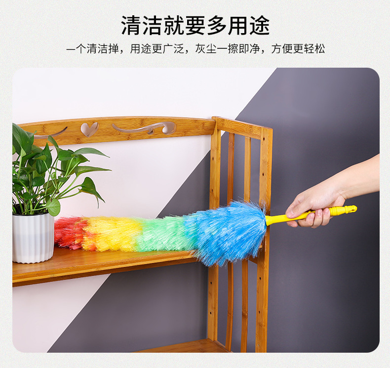 网红家用鸡毛掸子车用除尘禅子办公室打扫灰卫生工具毯子扫除神器详情4