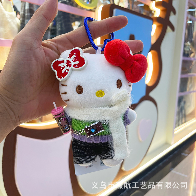 【 Genuine 】 New original hellokitty small pendant plush doll kt figurine secondary creation bag pendant pic 16