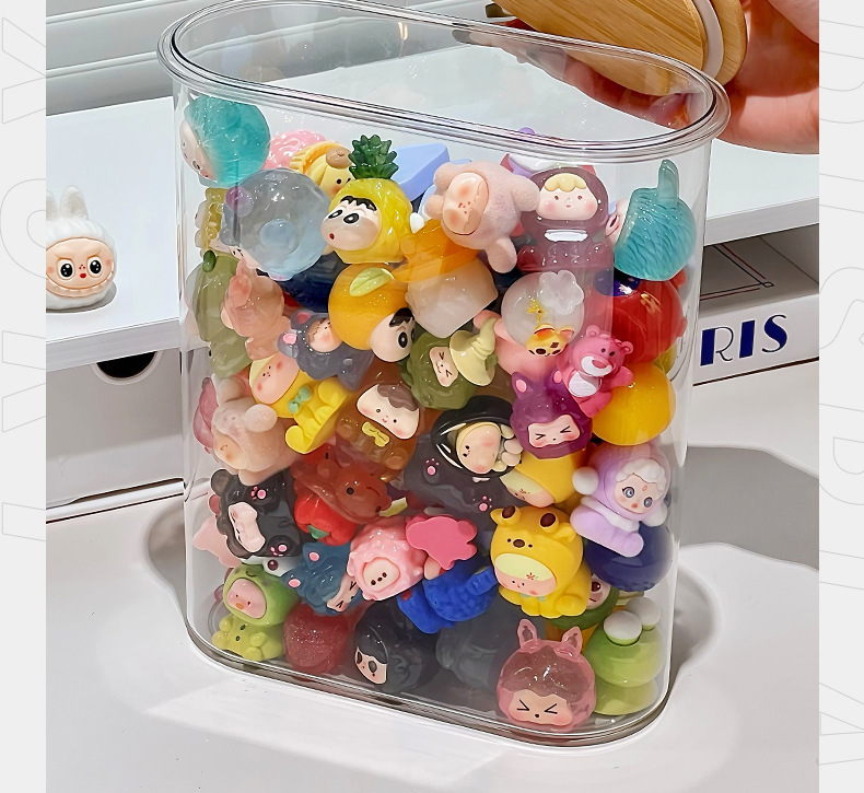 萌宠LABUB小玩偶盲盒DIY密封木盖塑料桌面收纳罐详情7