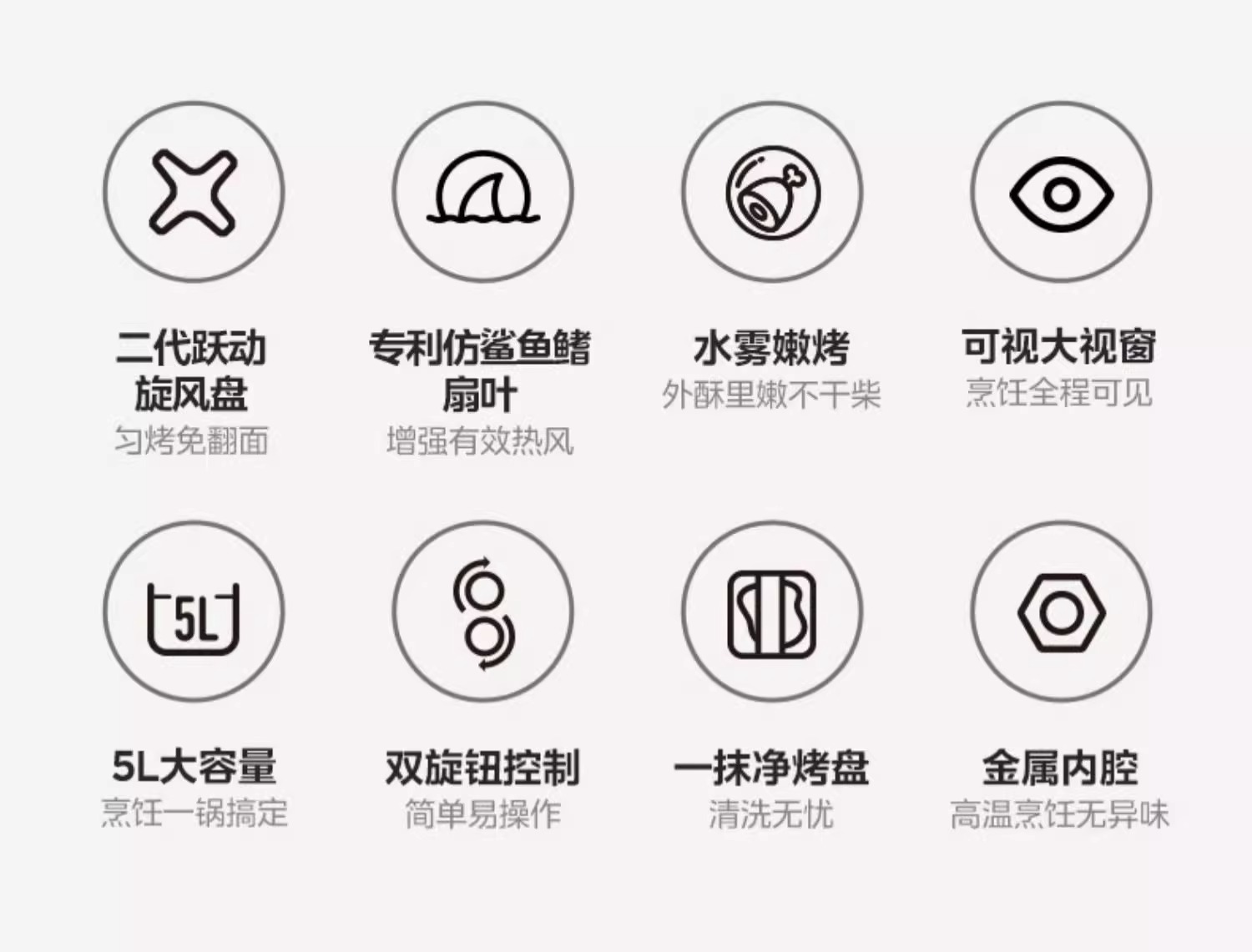 空气炸锅家用新款智能大容量可视免翻面无油多功能官方旗舰店详情2
