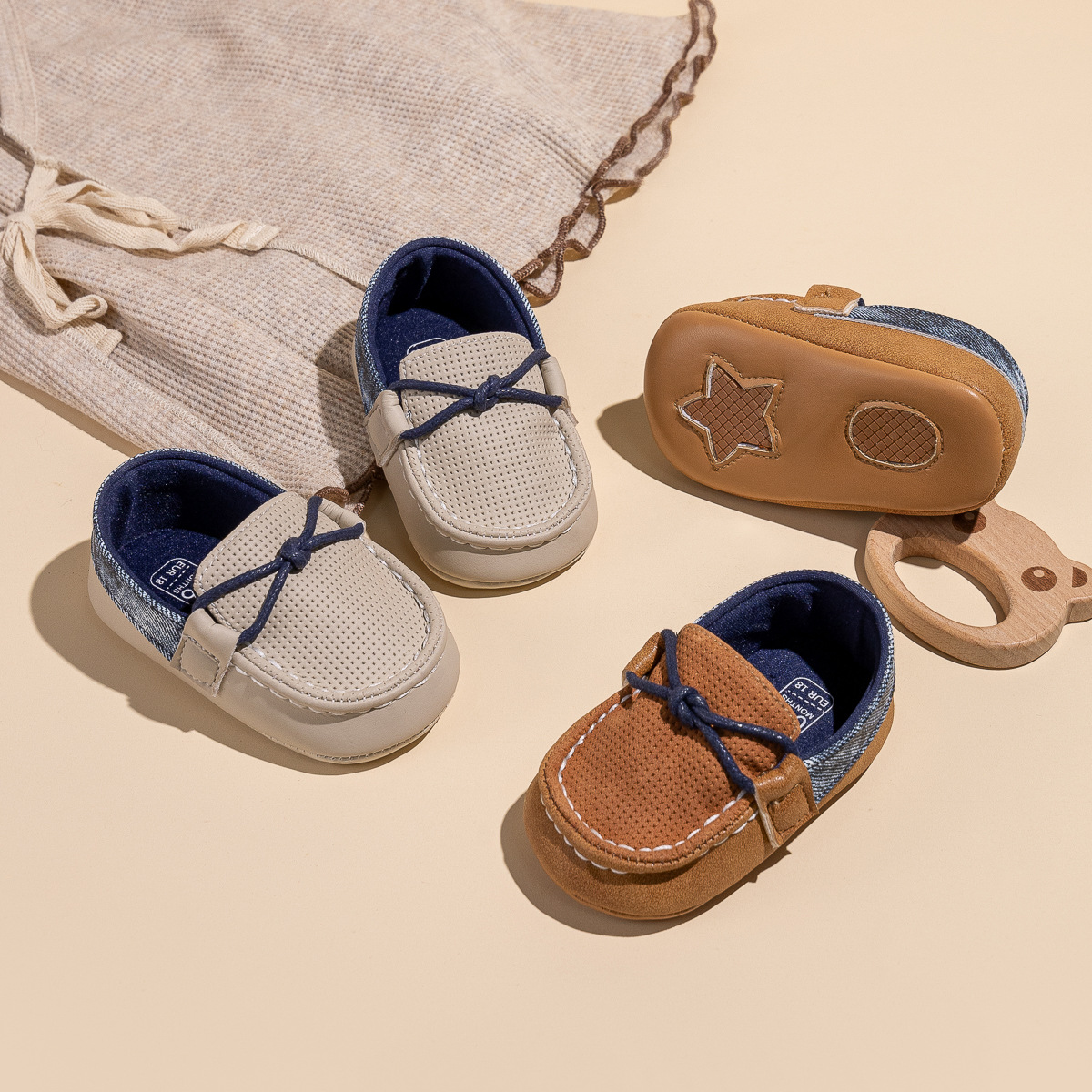 2025年新款男婴防滑豆豆鞋室内软底一脚蹬学步鞋baby shoes详情1