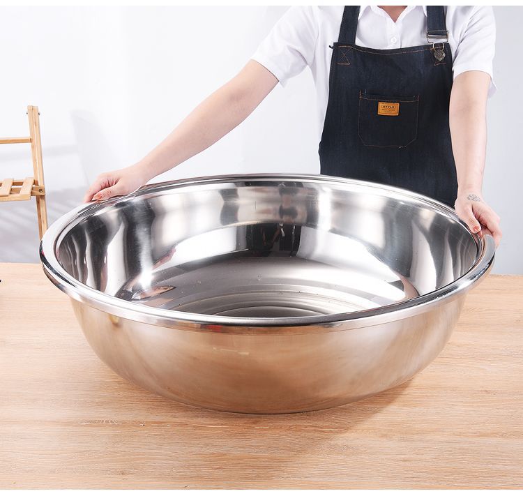 商用特厚304不锈钢大盆洗脸盆洗菜和面盆大号成人宝宝洗澡洗衣盆详情3