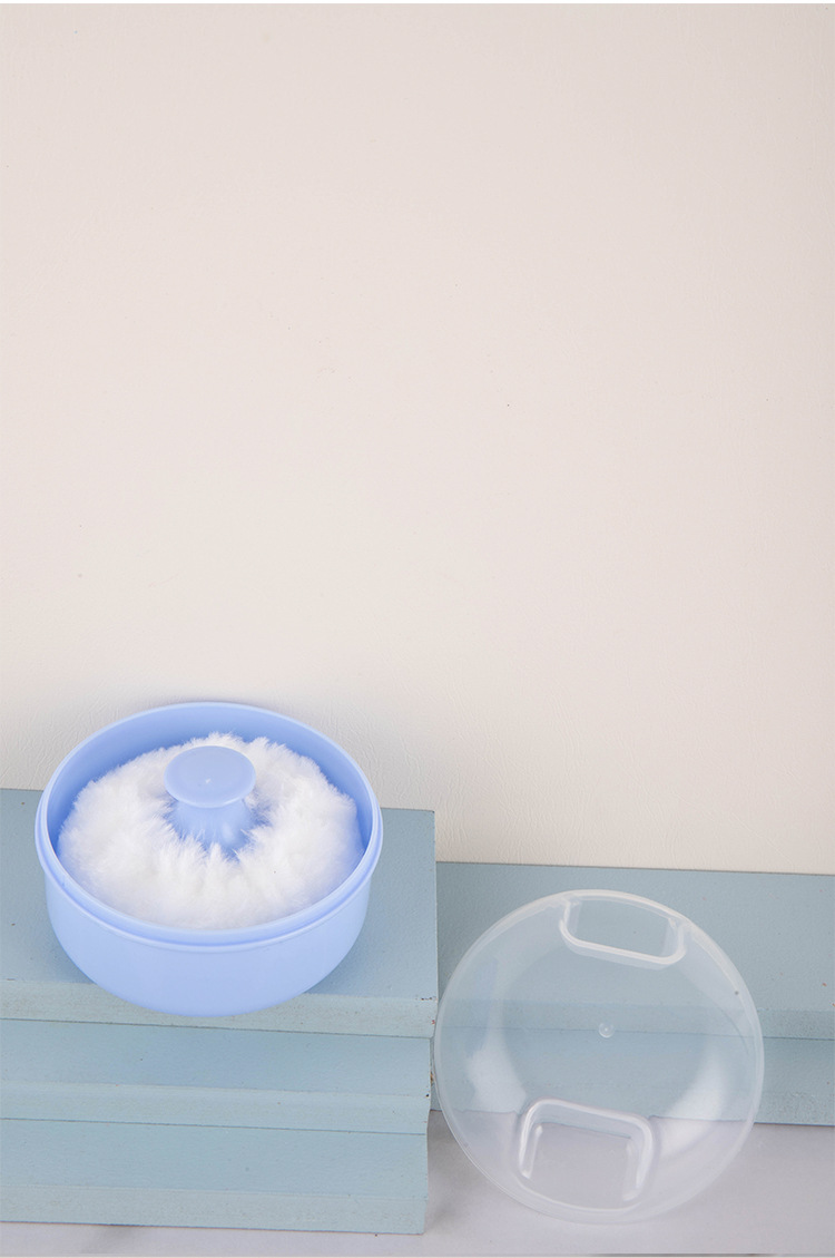 跨境苹果熊母婴用品宝宝擦身用粉扑盒婴儿不掉毛爽身粉扑盒厂家详情6