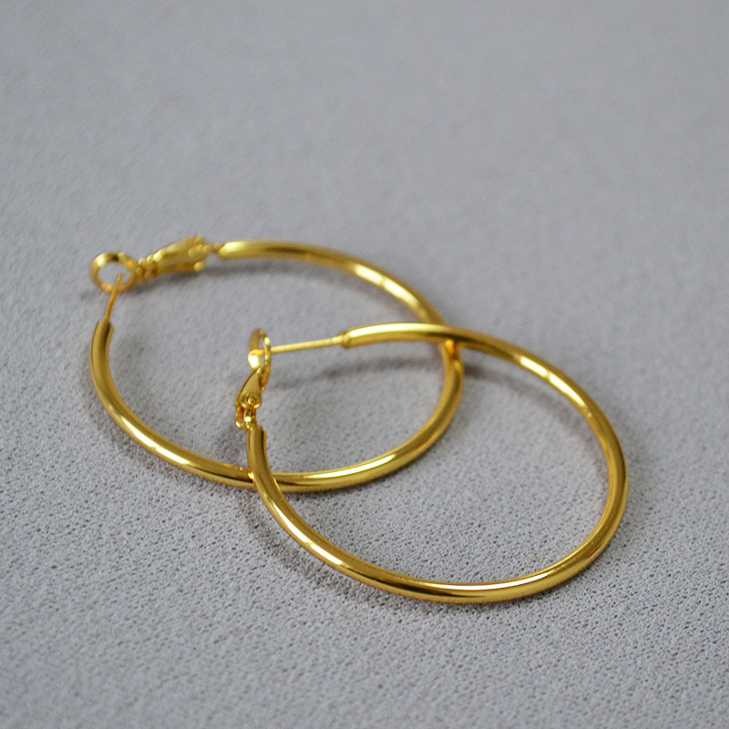 欧美小众个性夸张oversize光面简约时尚C字大圆圈925银针耳环耳饰详情4