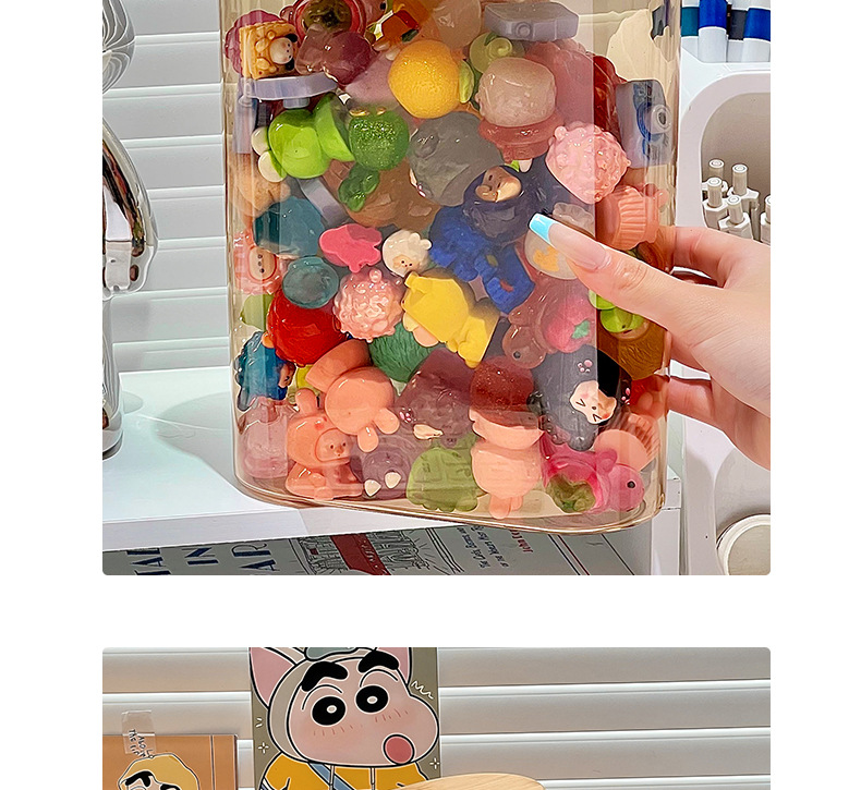 萌宠LABUB小玩偶盲盒DIY密封木盖塑料桌面收纳罐详情22