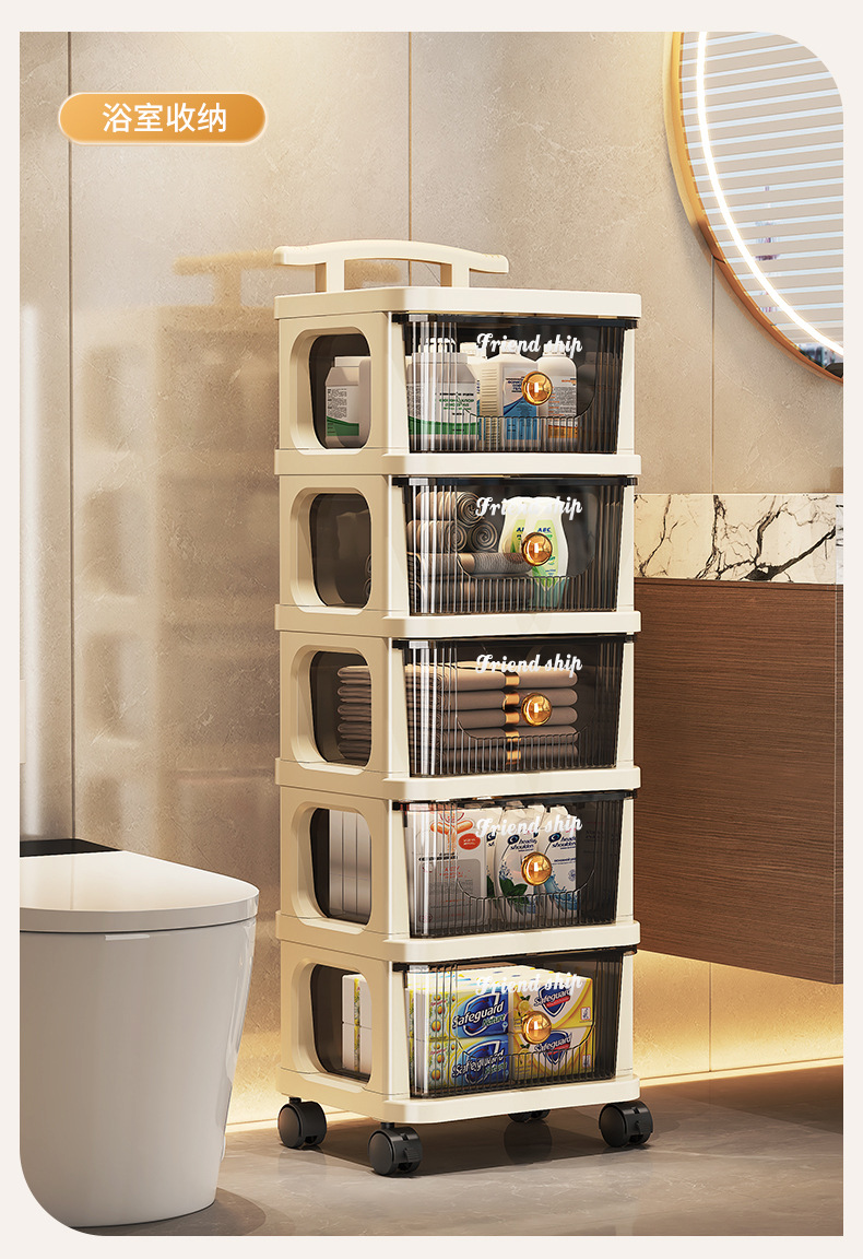 Drawer-type storage cabinet, multi-layer organizing cabinet, storage cabinet, home living room snack cabinet, trolley, storage rack, movable pic 13