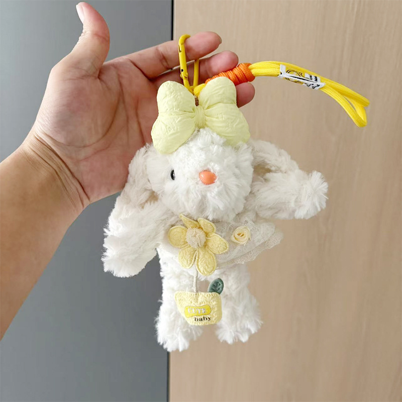 多巴胺格子长耳兔包包挂件小饰品可爱钥匙扣公仔玩偶兔子毛绒玩具详情46