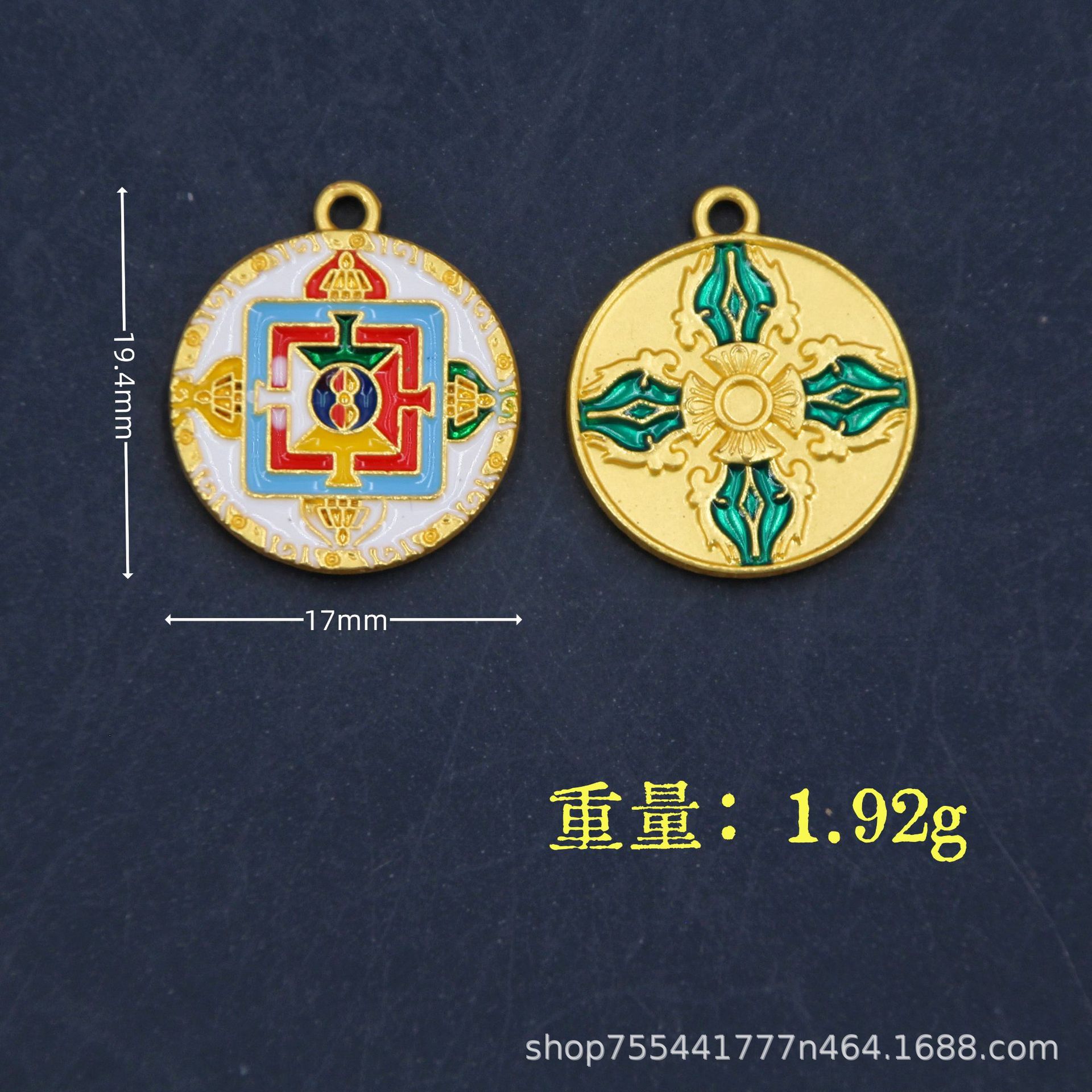 国潮复古滴油珐琅彩挂镀高保吉祥祝福语节日庆典diy配件配饰吊坠详情10