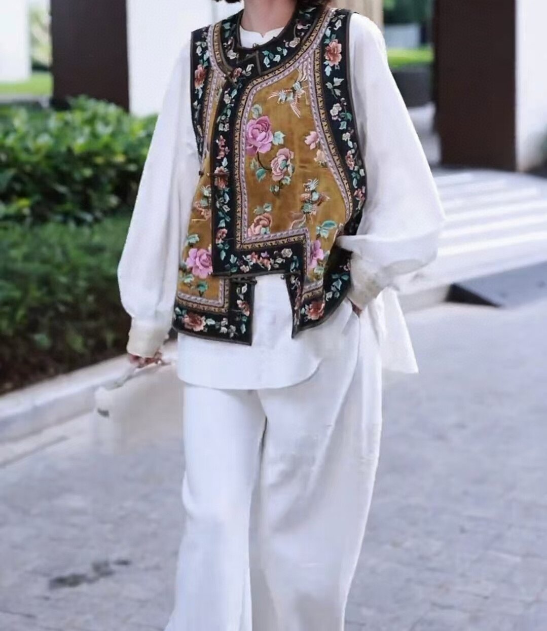 香云纱桑蚕丝绣花马甲传承锦上添花南油秋冬款新中式国风工厂批发详情33