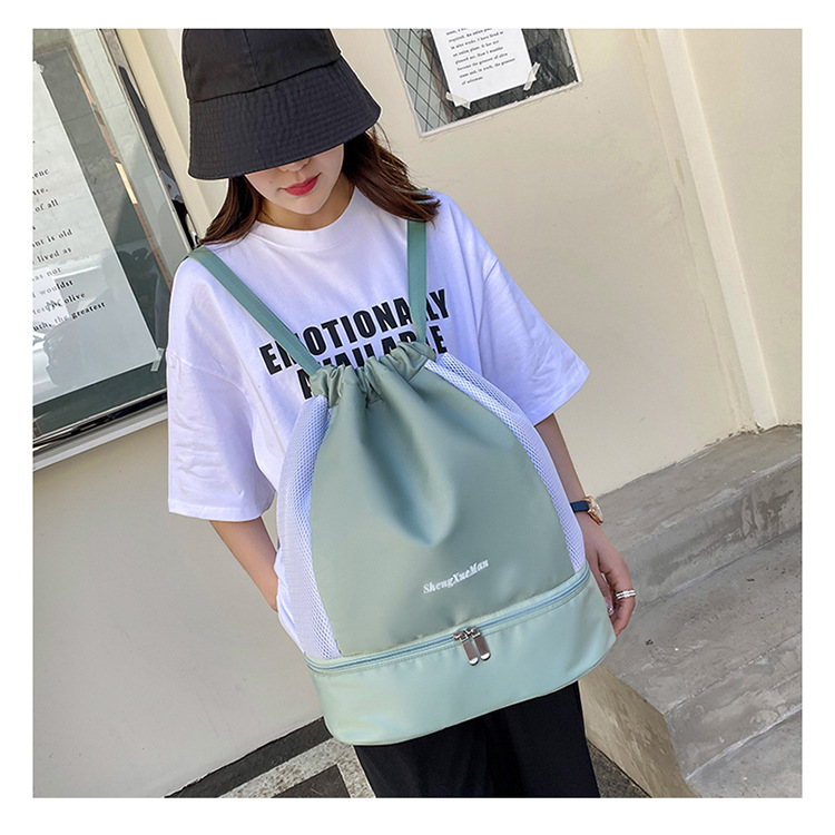 抽绳束口双肩包健身包干湿分离训练运动包洗漱包户外旅行游泳包详情6