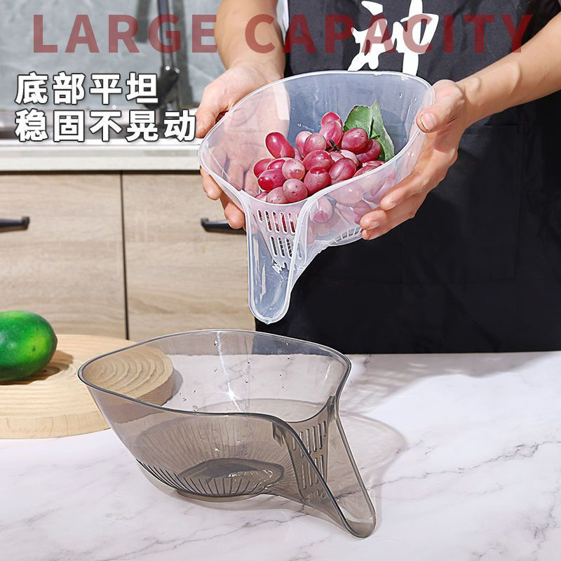 Multi-functional draining basket, dry-wet separation water tank, water filter basket, traceless creative plastic model, vegetable washing water pool, draining rack, batch pic 3