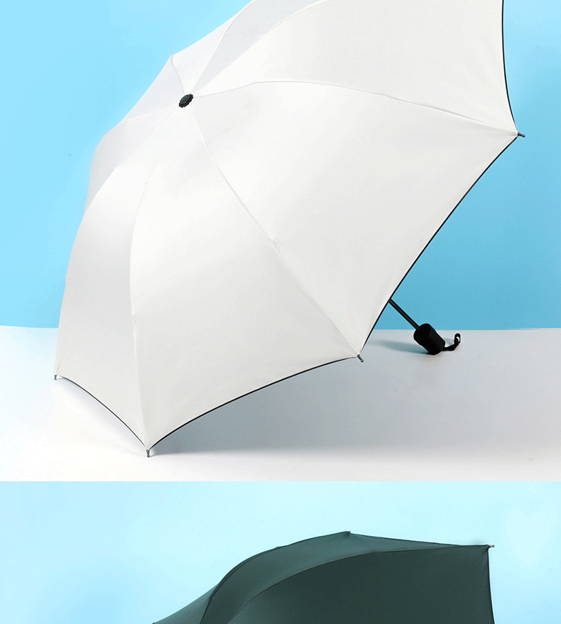 Automatic UV umbrella advertisement, sunshade umbrella, black rubber folding umbrella, sun protection umbrella, UV protection wholesale, can be printed with LOGO pic 10