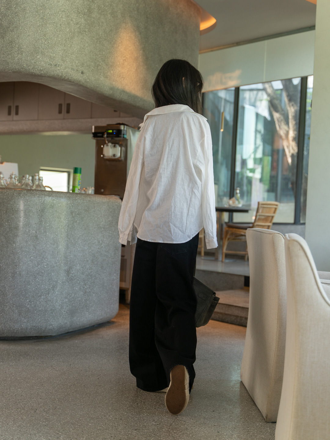 New simple and casual style, versatile wide-waist, slimming black loose wide-leg jeans for women 3048 pic 29