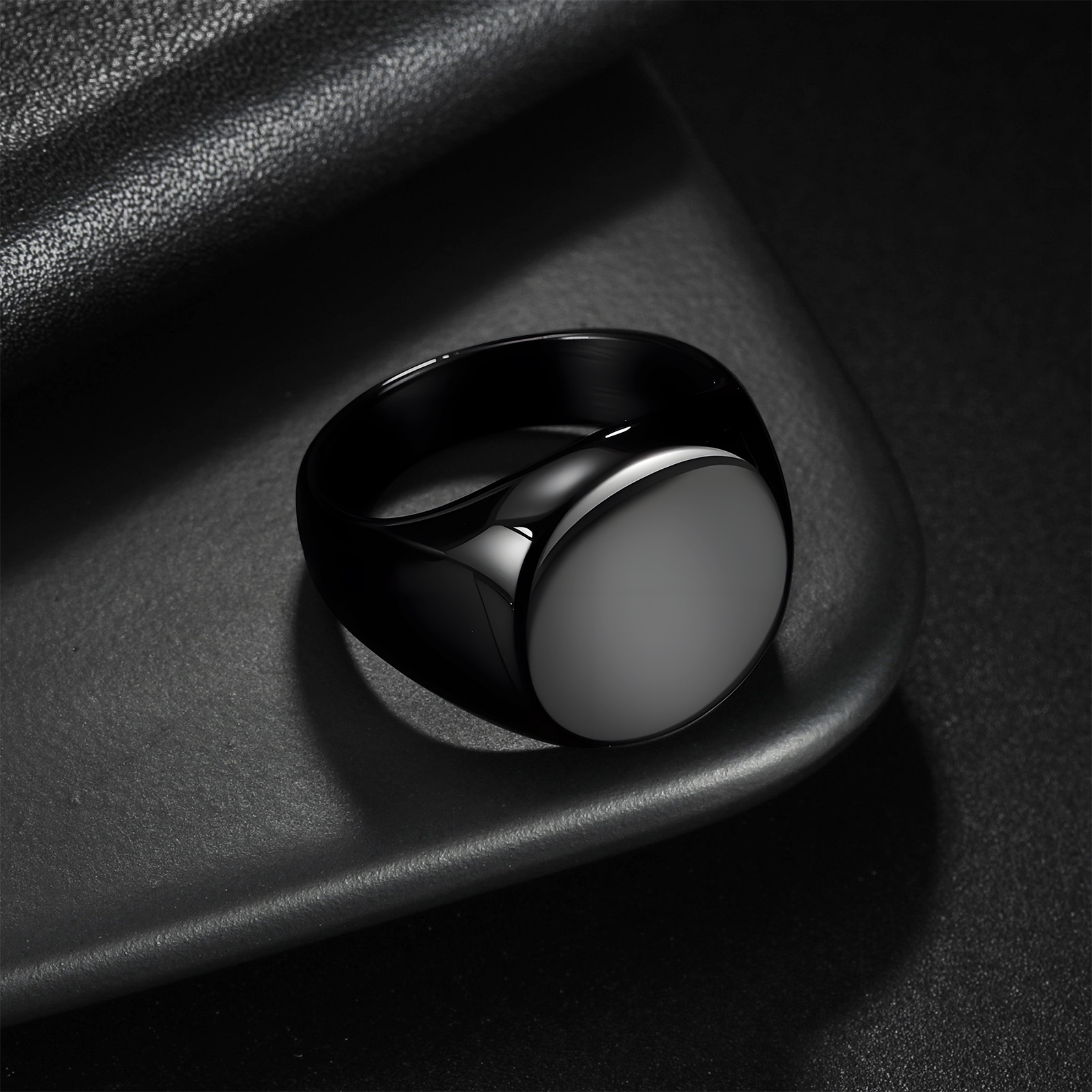 In 2025, the popular titanium steel ring for men on Amazon in Europe and America, a large circular cast ring with a logo, temu pic 5