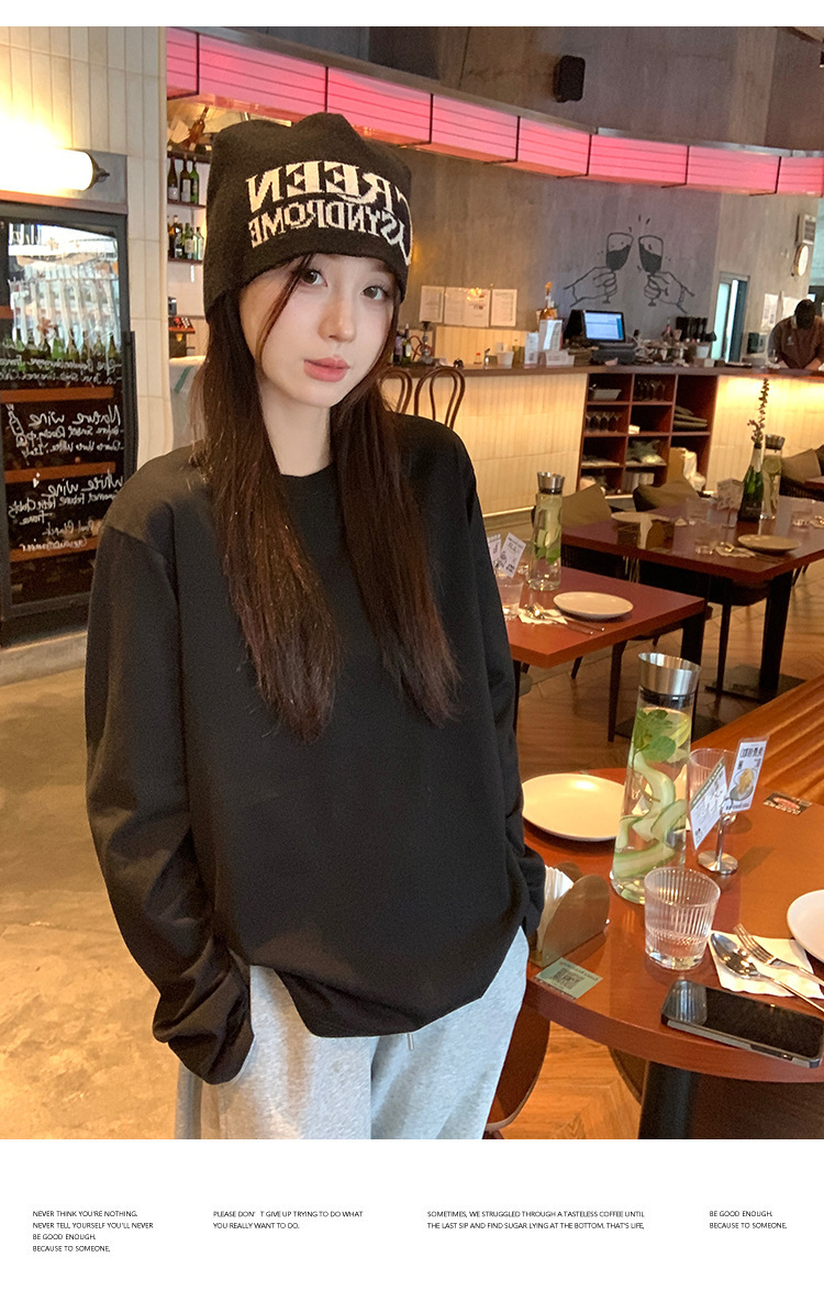 春秋长袖T恤女新款白色宽松内搭打底衫衣服韩系女装上衣一件代发详情16