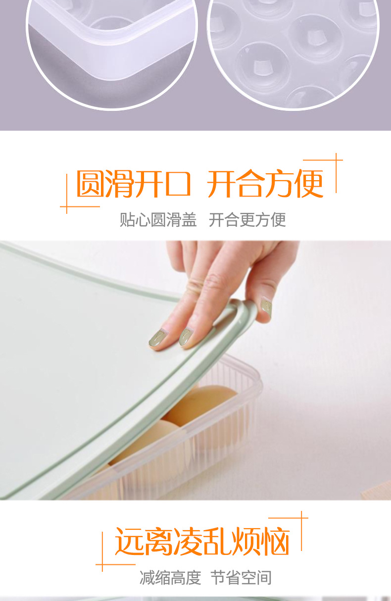 【 Thickened refrigerator egg box 】 24-compartment storage and preservation box, egg compartment egg tray, kitchen dust-proof storage box with lid pic 6