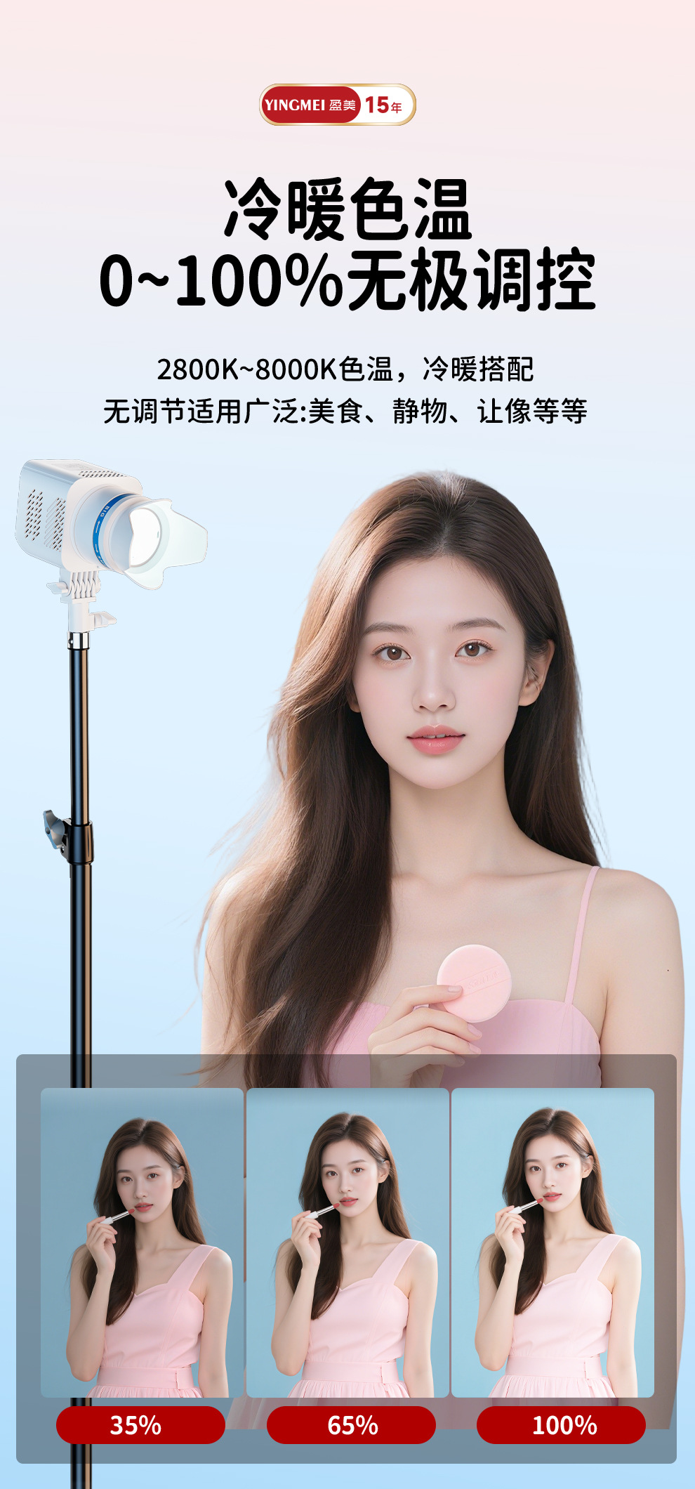 盈美直播射灯人像自拍拍摄发丝灯珠宝摄影补光灯拍照氛围聚光灯详情50