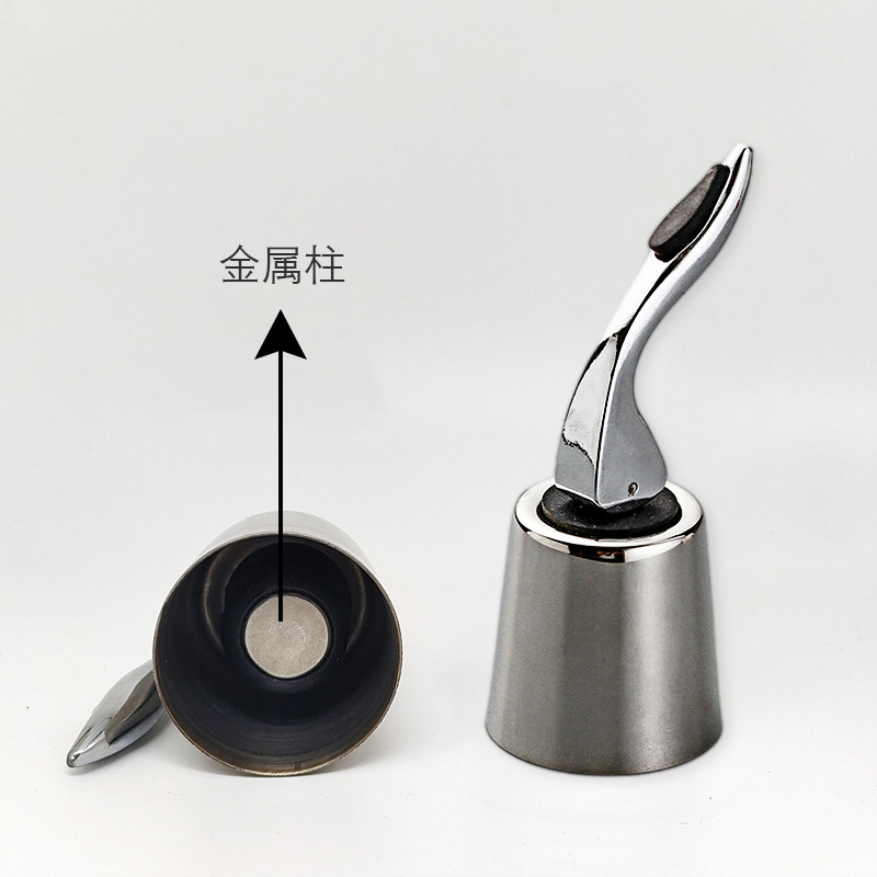 跨境直供货源合金红酒塞保鲜密封塞不锈钢硅胶膨胀酒瓶塞厂家批发详情6