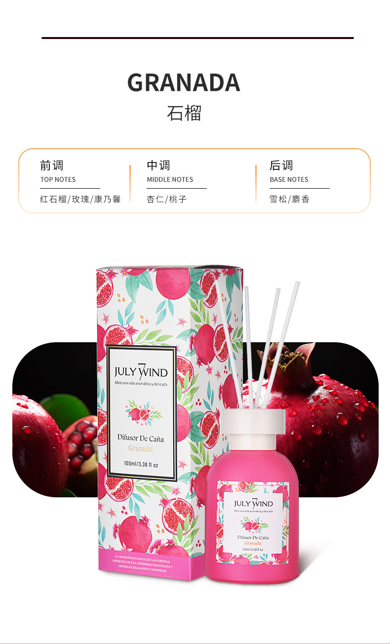 新款水果味无火香薰精油空气清新剂房间室内厕所持久散香香熏摆件详情15