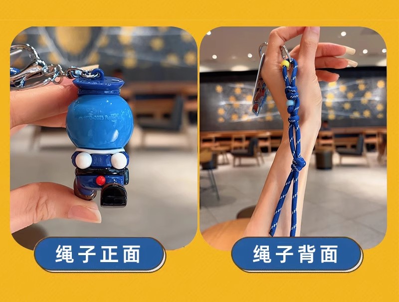 正版哆啦A梦职业装扮系列钥匙扣勇敢警察公仔包包挂件创意小礼品详情6