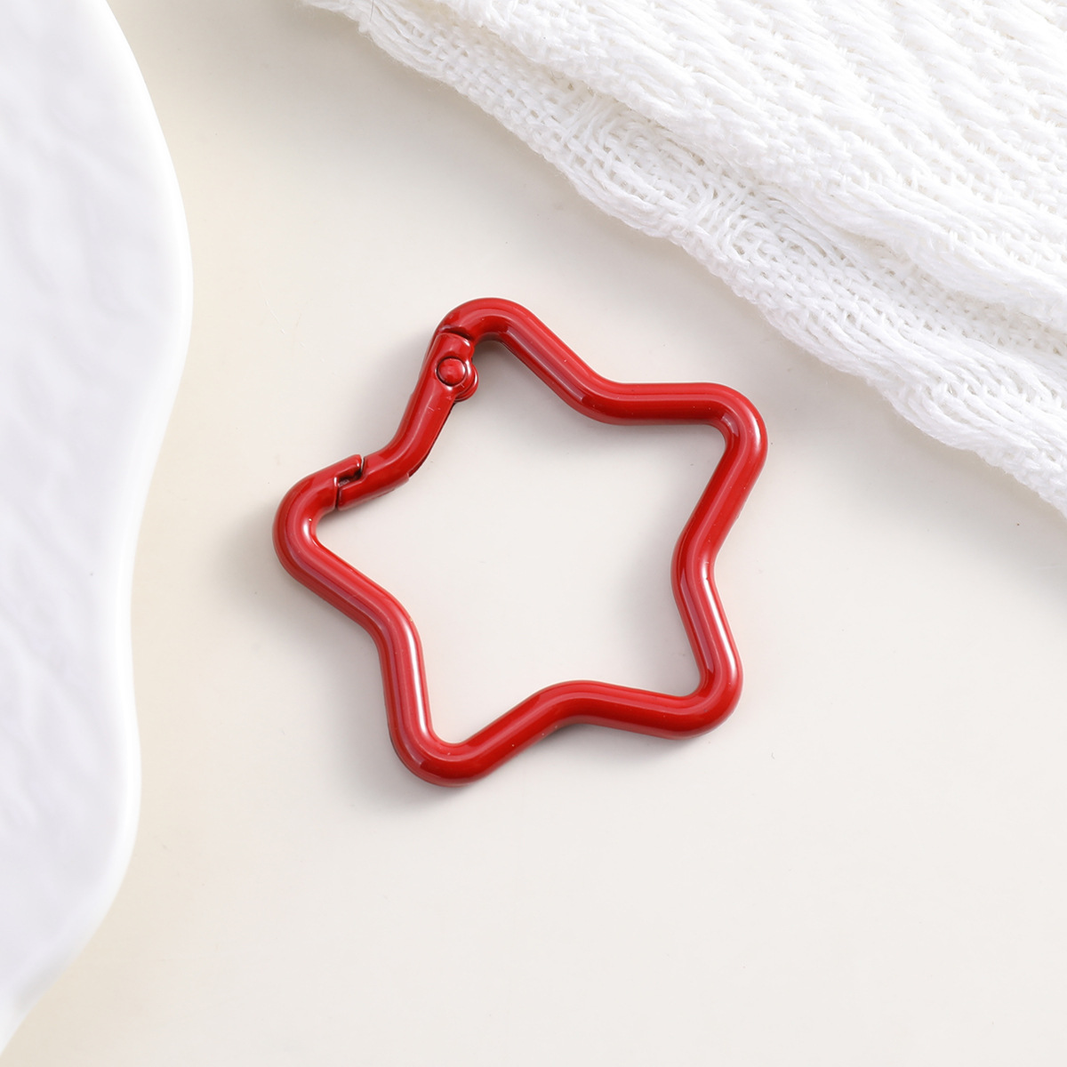 彩色五角星弹簧扣开口环 diy饰品配件箱包挂饰合金烤漆星星钥匙扣详情14