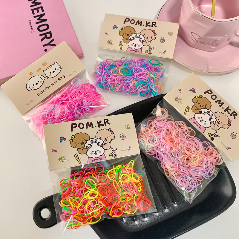 New colorful dopamine pet dog special small rubber band bangs broken hair band Yorkshire Teddy hair accessory pic 4