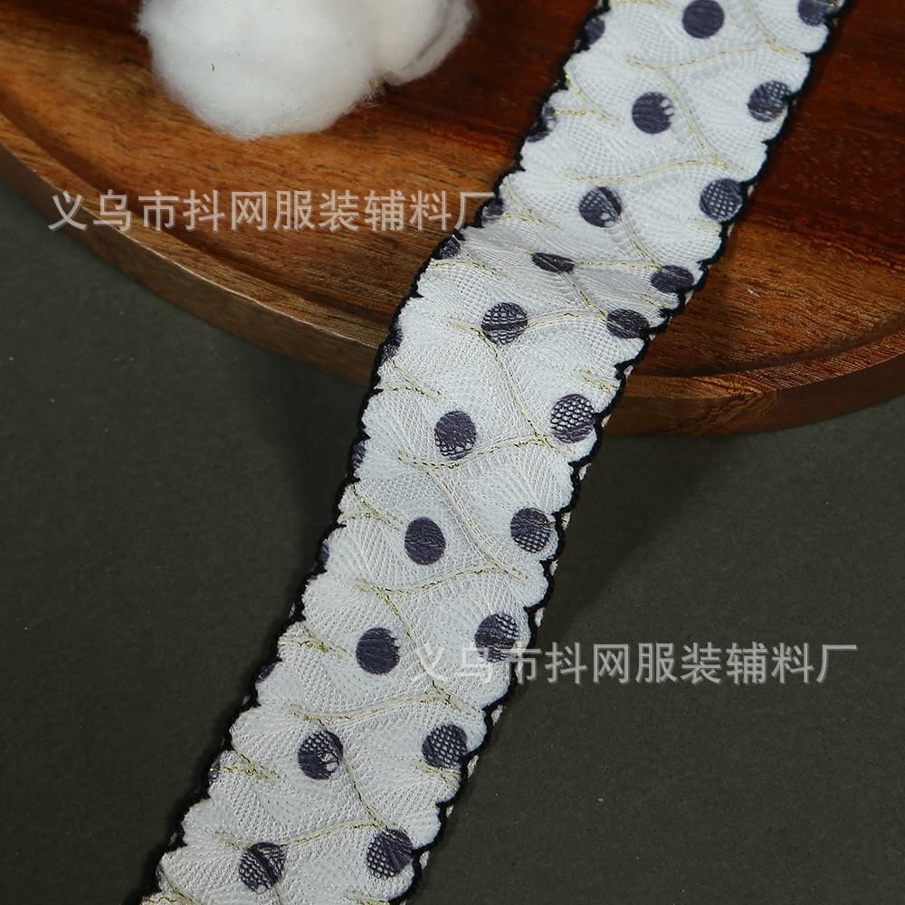韩系金丝波点刺绣提花织带DIY蝴蝶结发饰服装配饰装饰花边辅料详情6