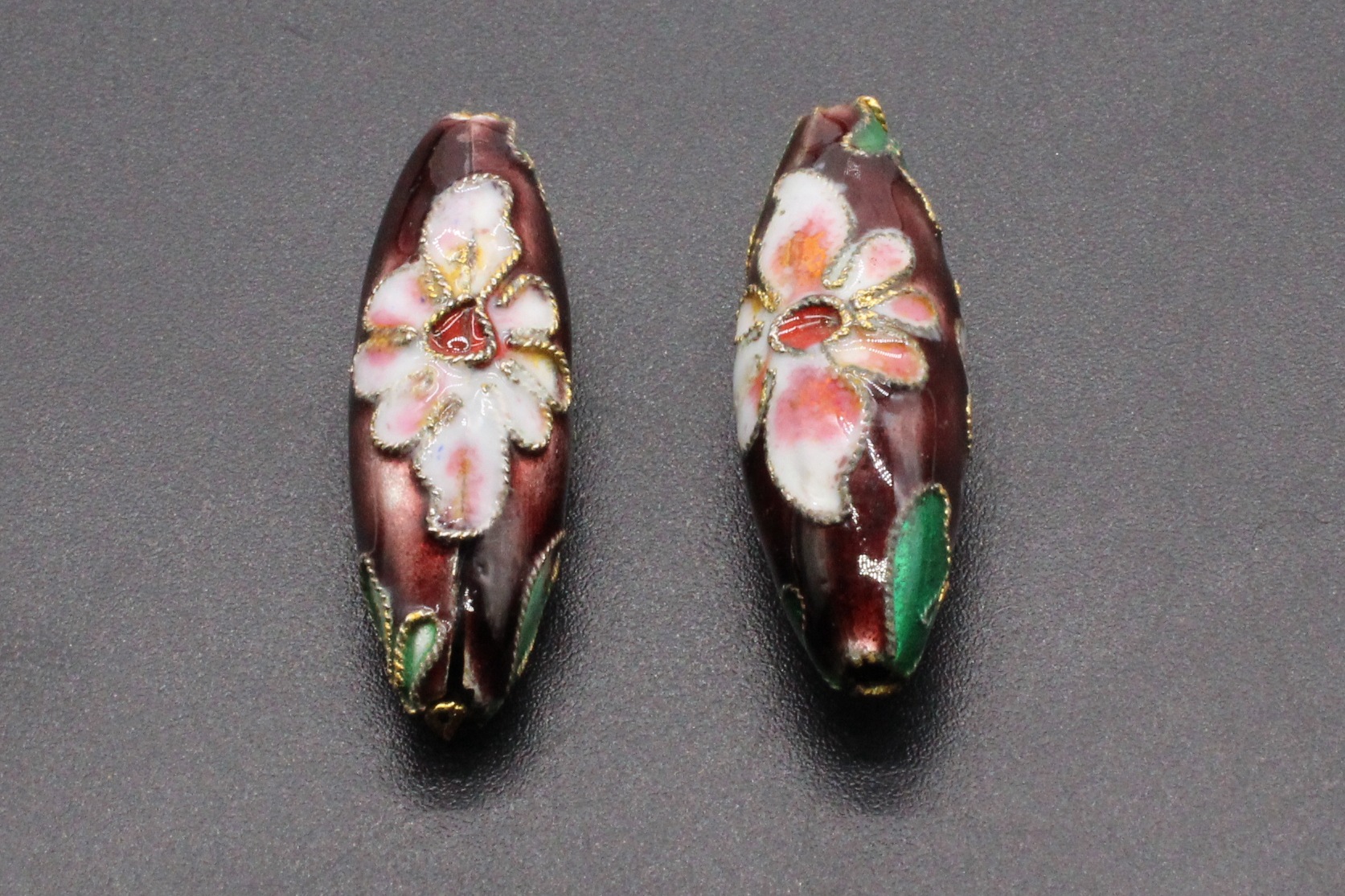 Traditional high-temperature enamel DIY jewelry accessories, cloisonne with beads, filigree, silver blue, 27*9 jujube pits pic 5