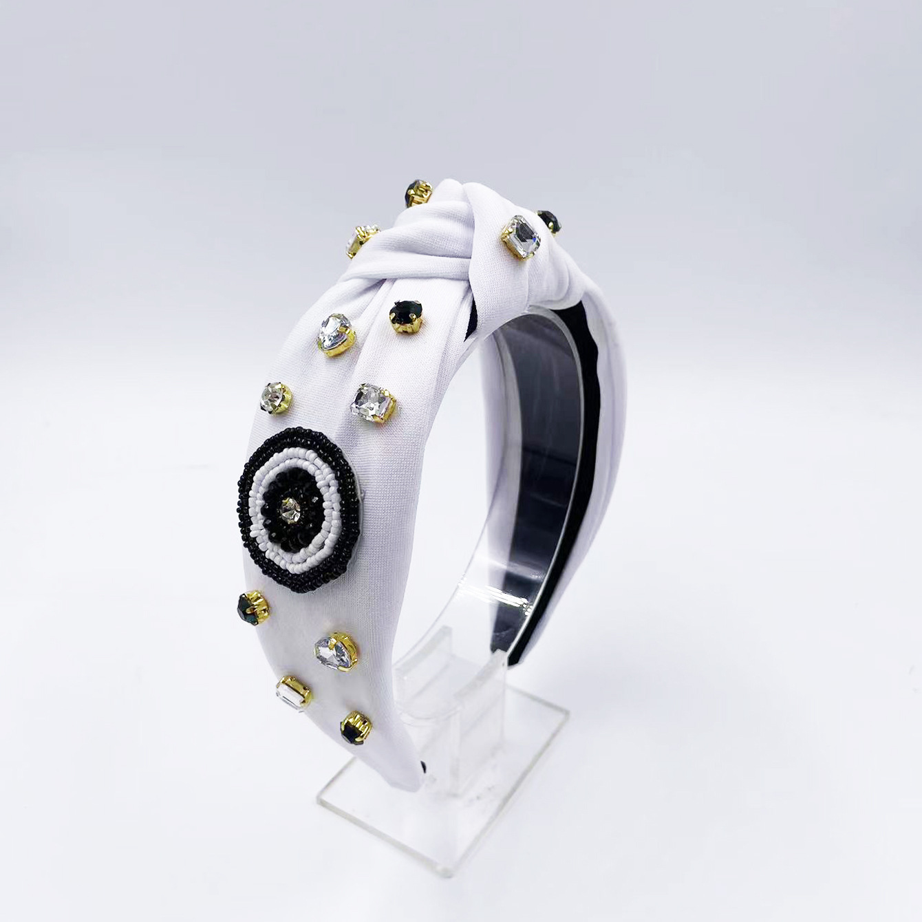 Exclusive Qiwei Accessories, Exclusive Qiwei Accessories, Exclusive Qiwei Accessories, new European and American Halloween diamond-encrusted and target-encrusted accessories, knotted white headbands, hair bands, female, punk style pic 8