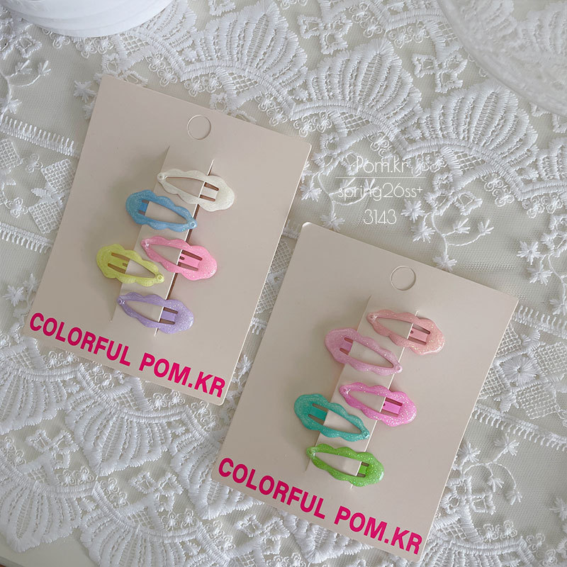 New Korean-style candy-colored cloud bb hair clips for children, sweet and crumbly bangs hair clips, baby cloud bye-bye hair accessories for women pic 2