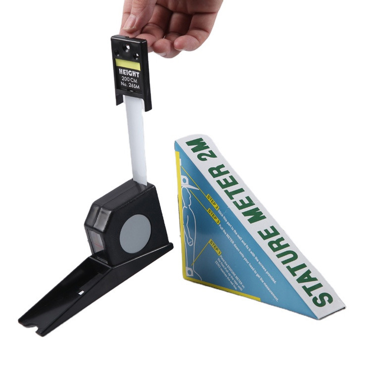 跨境专供儿童成人身高尺2m可伸缩顶头式身高测量高度尺卷尺刻度尺详情6